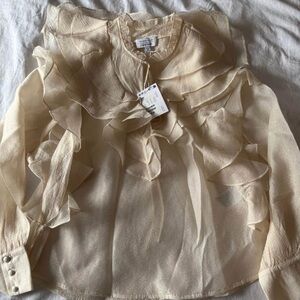 & Other Stories Beige Ruffle Blouse